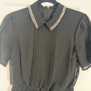 Marc New York- Short sleeve beaded collar dress